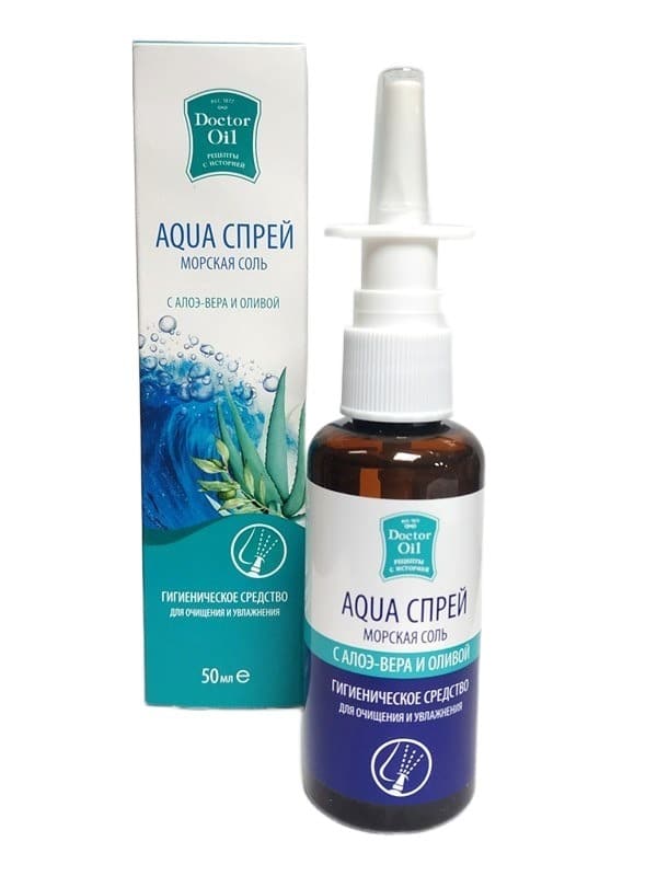 Гигиеническое средство для очищения и увлажнения «AQUA спрей» - Морская соль с алоэ-вера и оливой